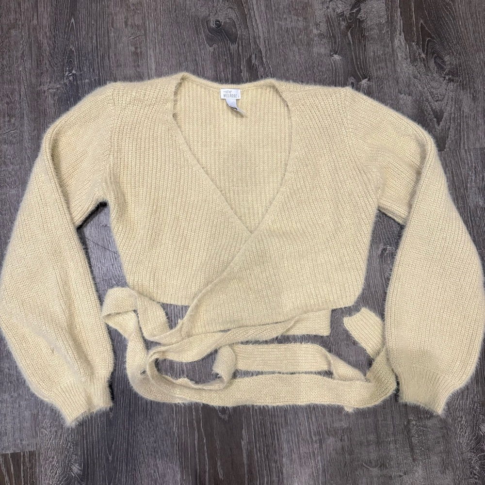 Tan/brown wrap around sweater!